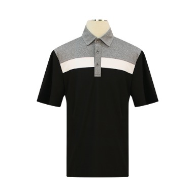 스포츠 블럭 반팔 블랙 카라 티셔츠 T212TSTC362